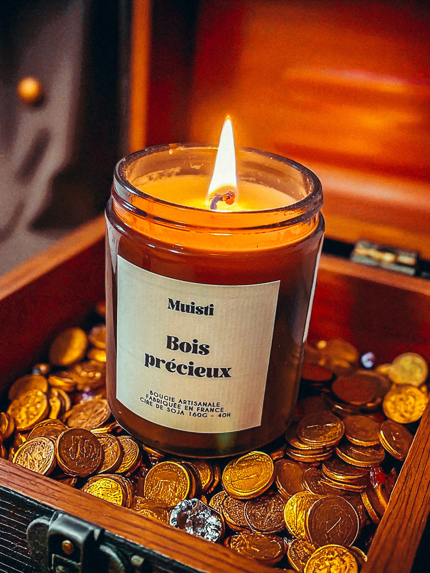 Bougie parfumée bois précieux