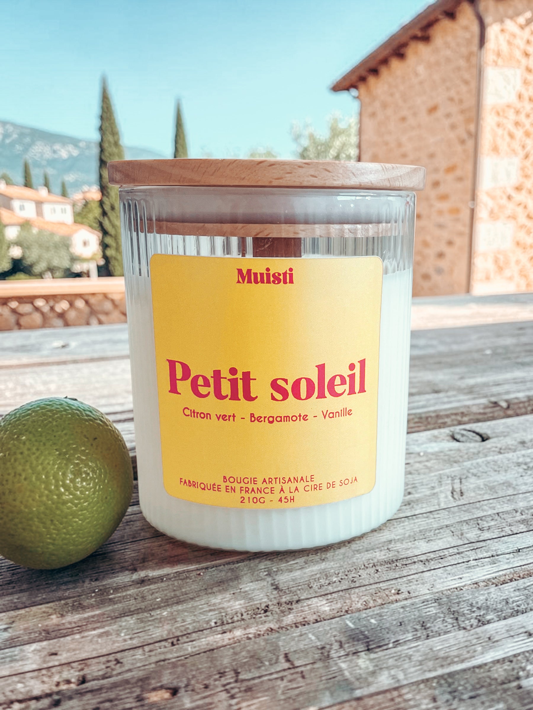 Bougie Petit soleil - Parfum citron vert - bergamote - vanuille