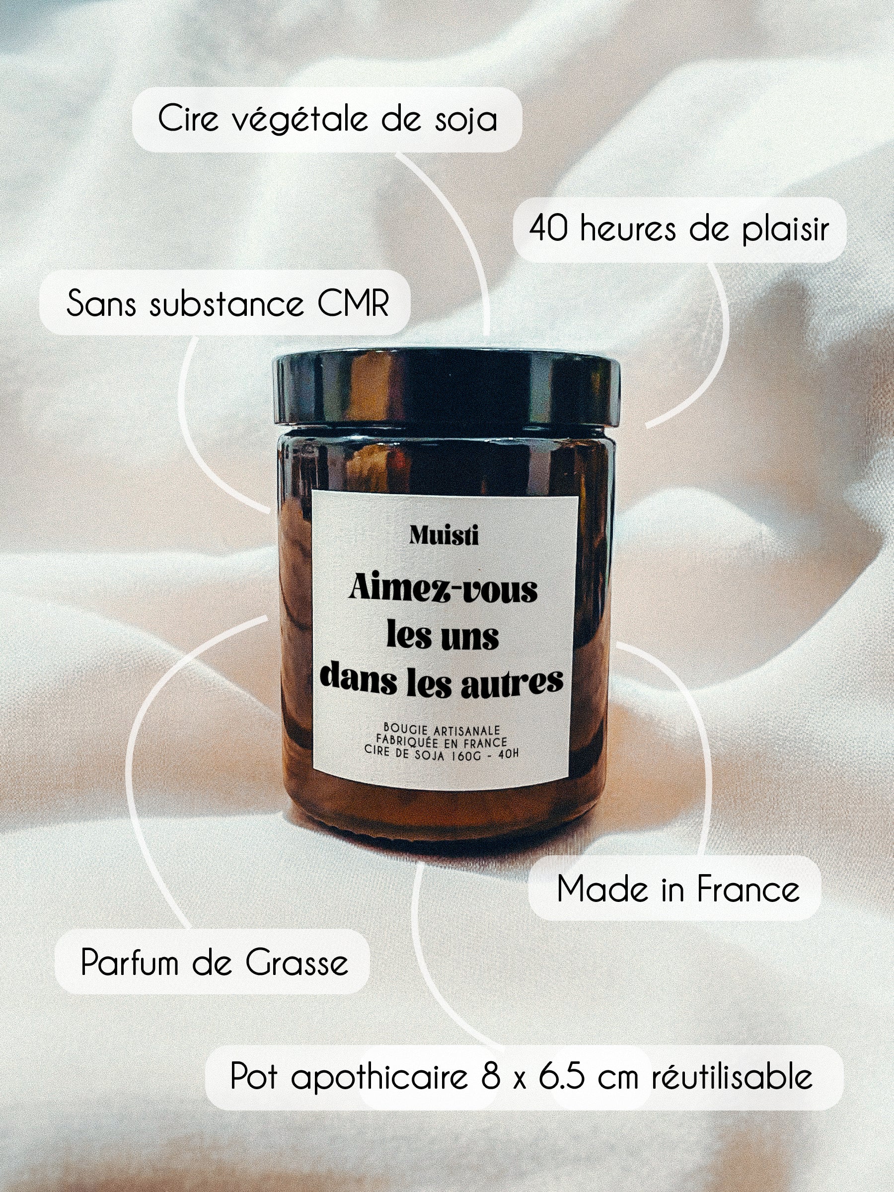 Bougie à message - Aimez vous les uns dans les autres
