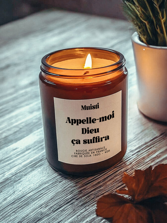 Bougie à message - Appelle-moi Dieu ça suffira