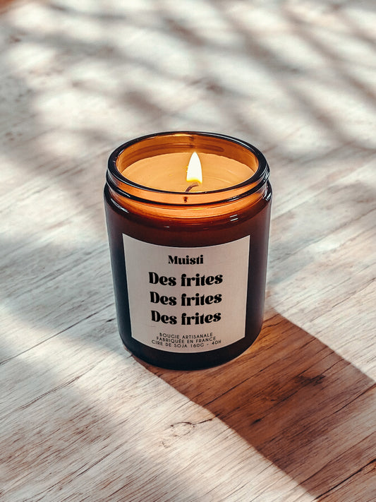 Bougie à message - Des frites Des frites Des frites