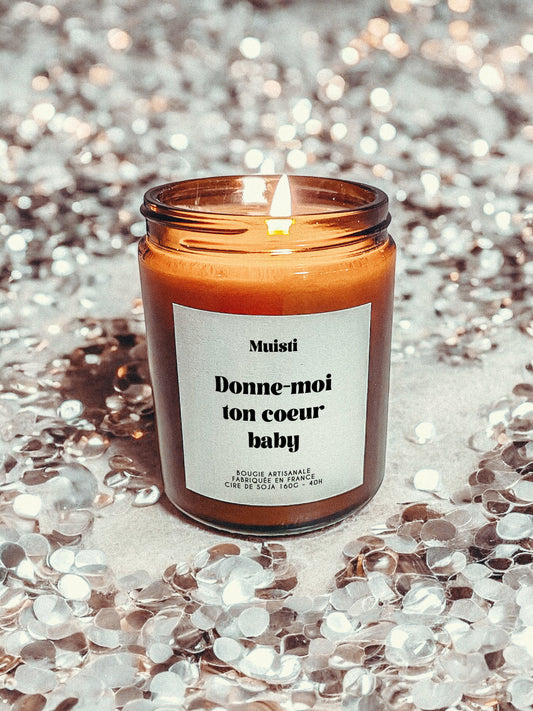 Bougie à message - Donne moi ton coeur Baby