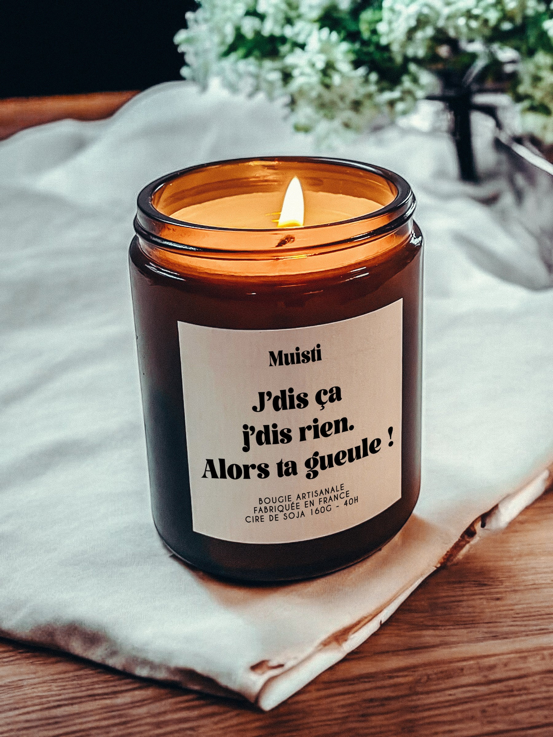Bougie à message - J'dis ça j'dis rien