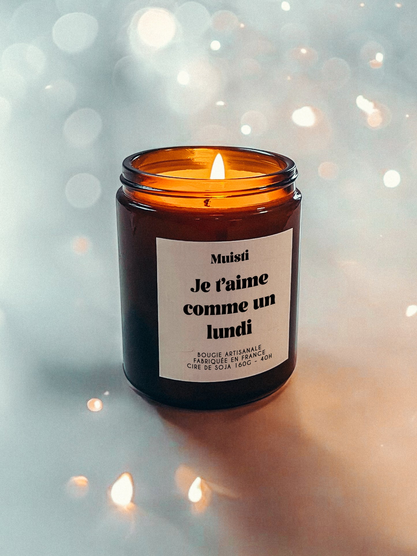 Bougie à message - Je t'aime comme un lundi