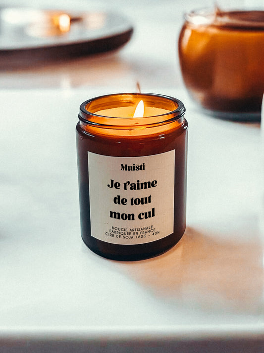 Bougie à message - Je t'aime de tout mon cul