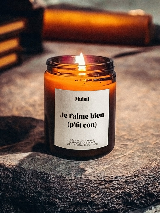 Bougie à message - Je t'aime bien p'tit con
