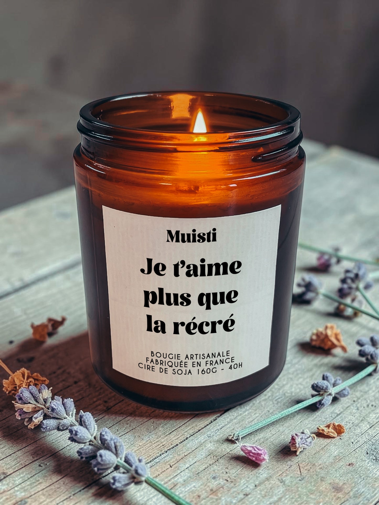 Bougie à message - Je t'aime plus que la récré