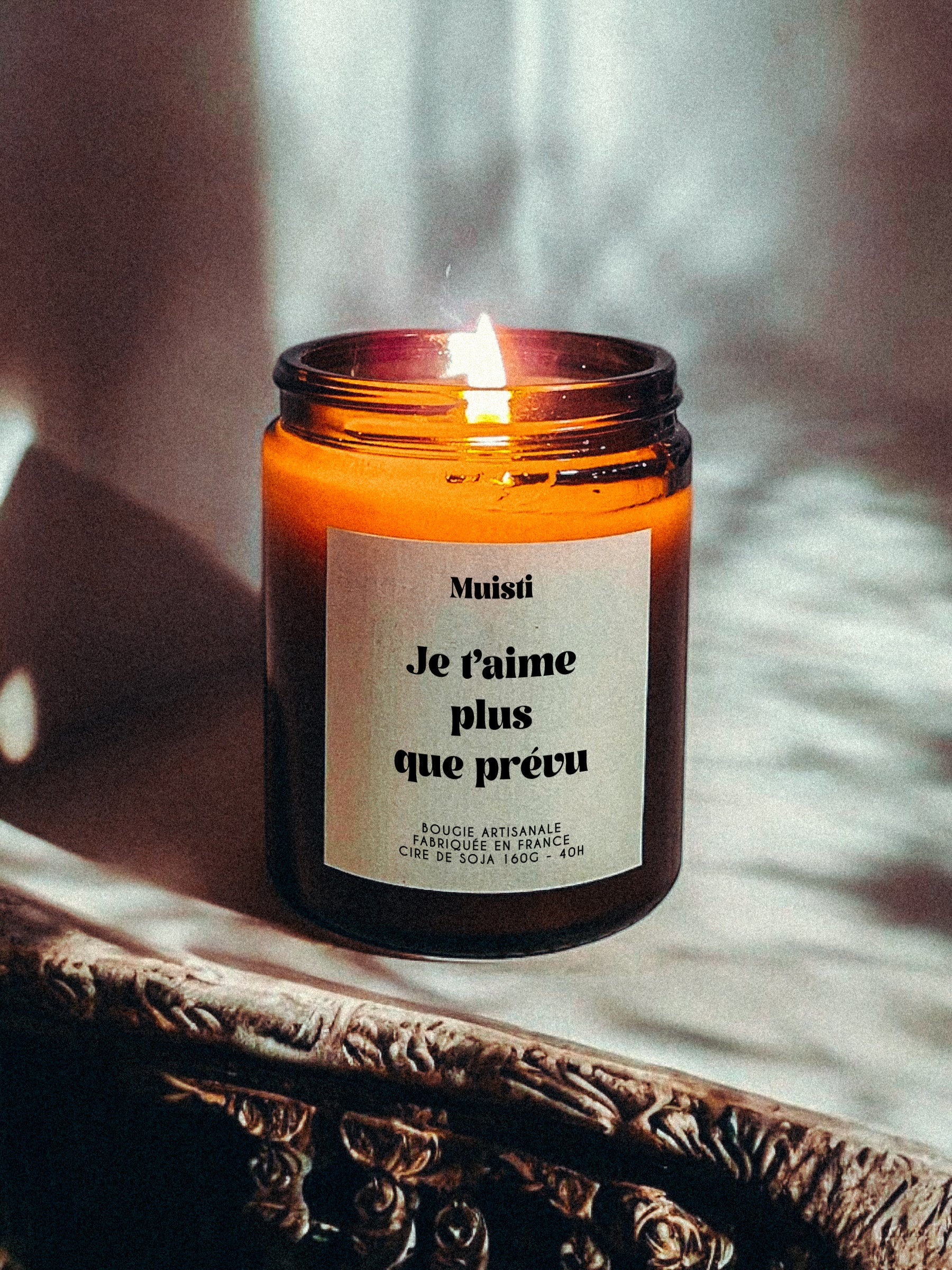 Bougie à message - Je t'aime plus que prévu