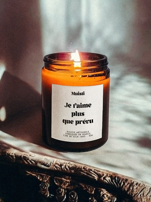 Bougie à message - Je t'aime plus que prévu