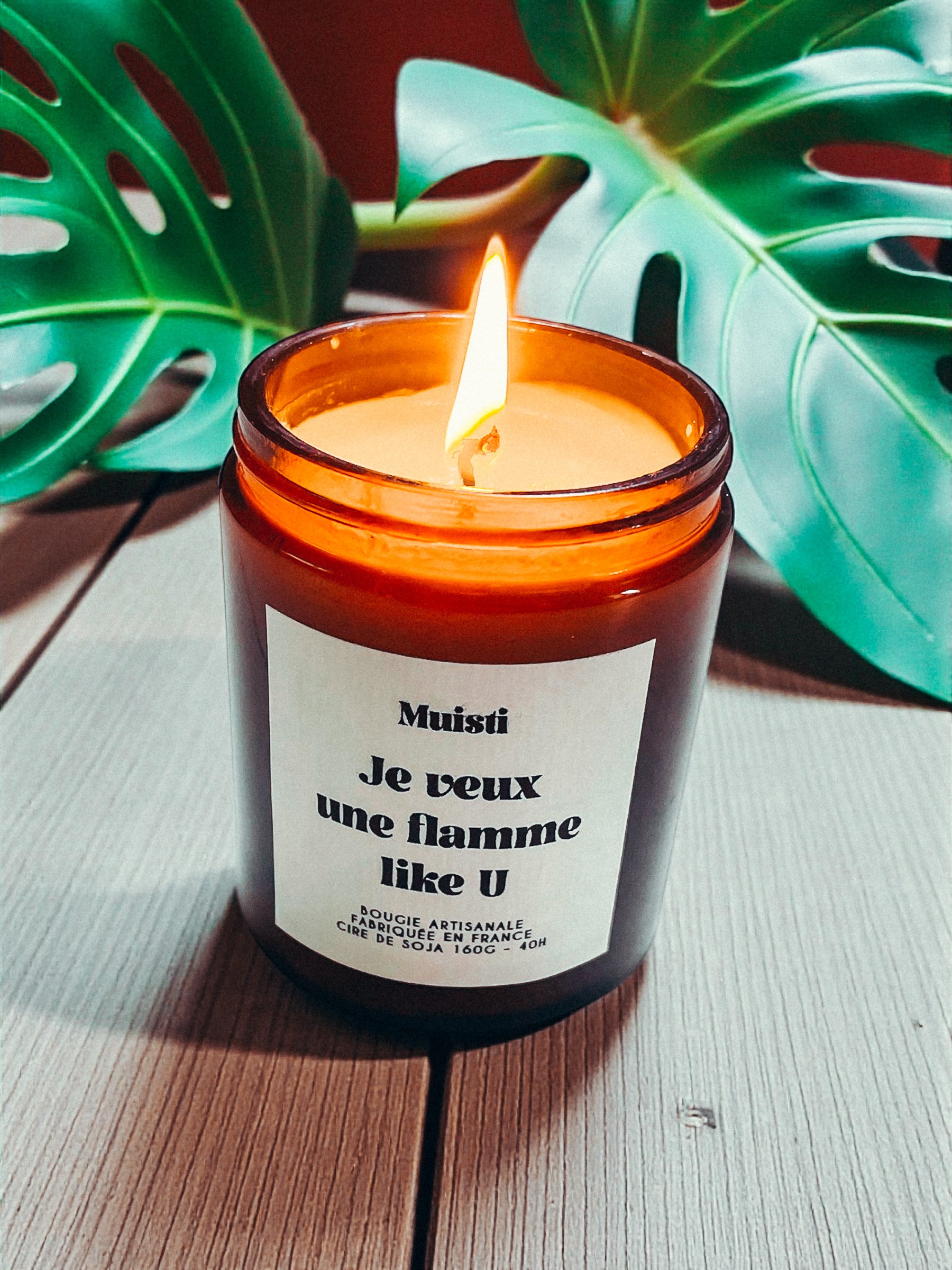 Bougie à message - Je veux une flamme like U