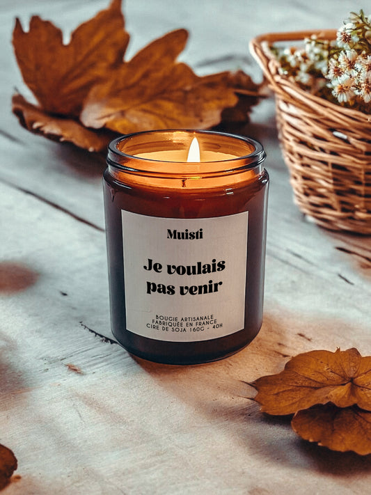 Bougie à message - Je voulais pas venir