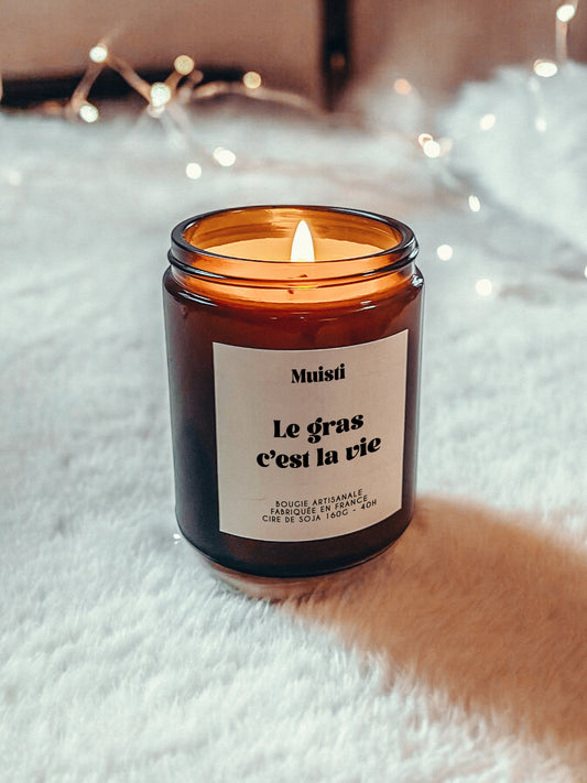 Bougie à message - Le gras c'est la vie