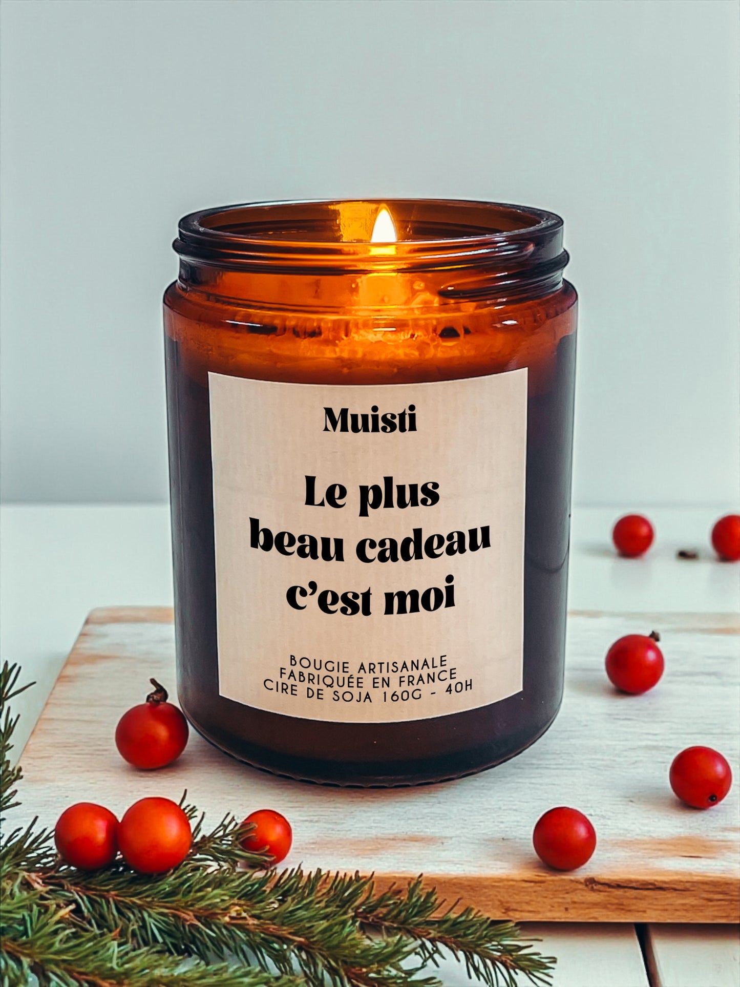 Bougie à message - Le plus beau cadeau c'est moi