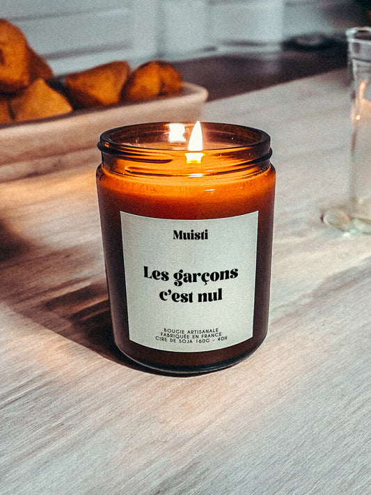 Bougie à message - Les garçons c'est nul