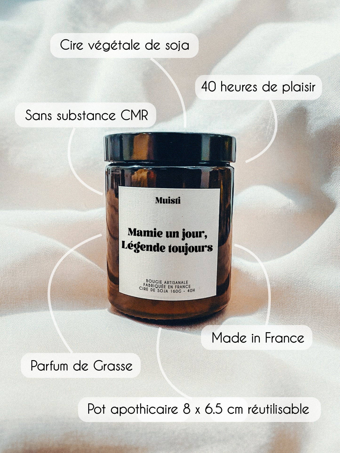 Bougie à message - Mamie un jour, légende toujours