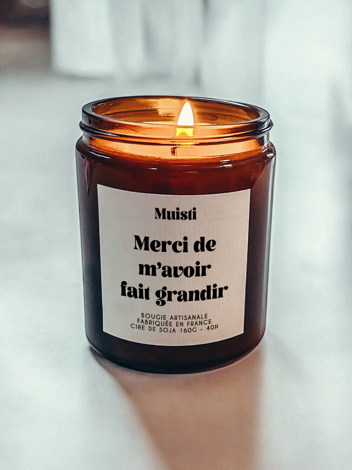Bougie à message - Merci de m'avoir fait grandir