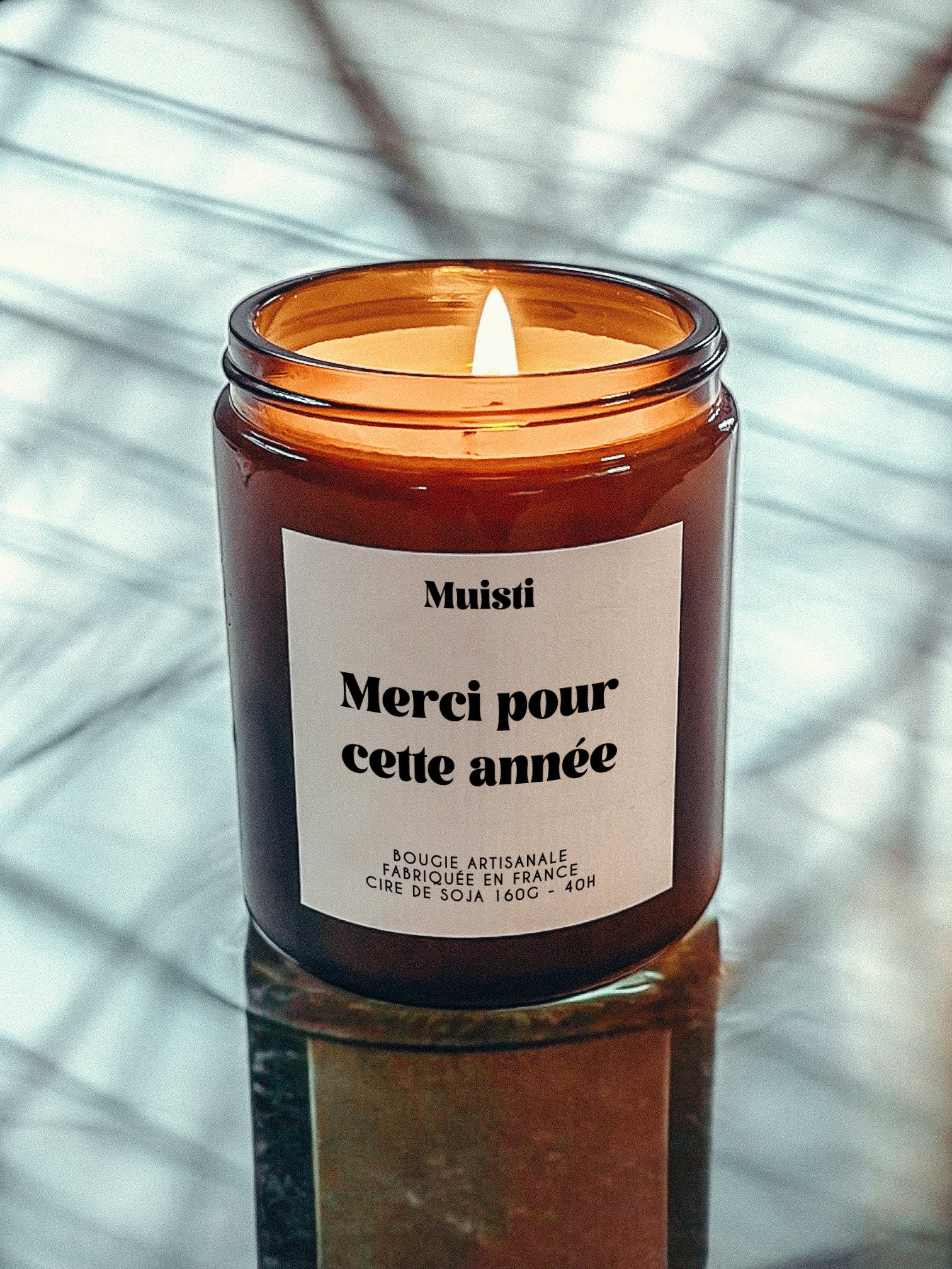 Bougie à message - Merci pour cette année