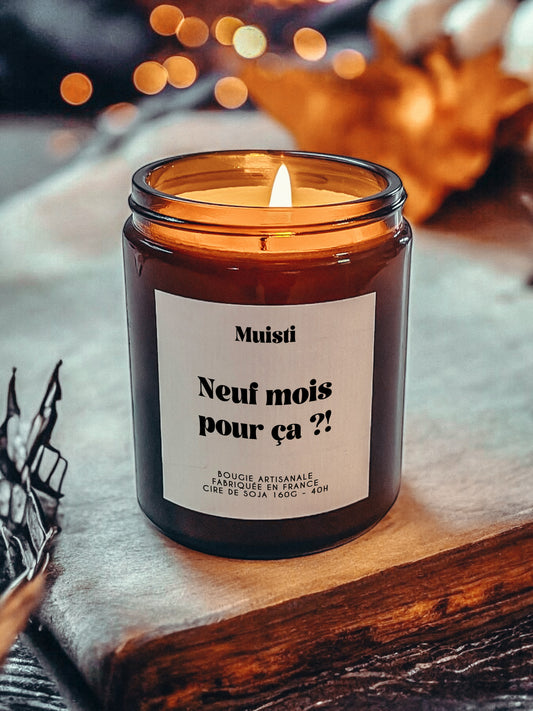 Bougie à message - Neuf mois pour ça