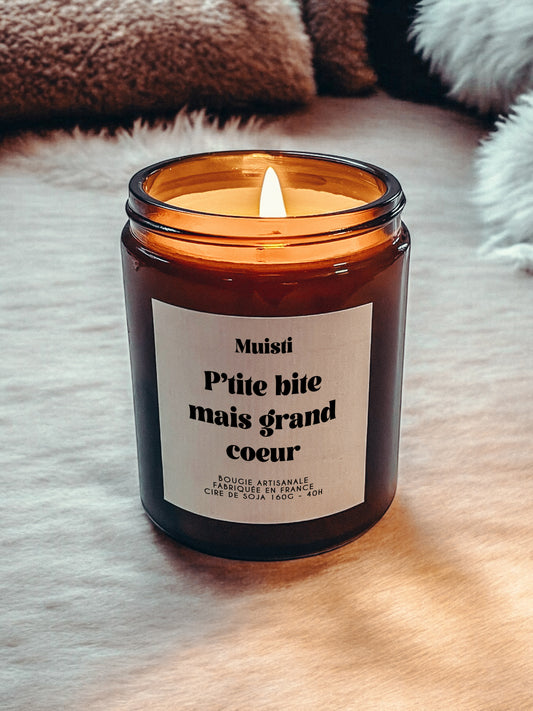 Bougie à message - P'tite bite mais grand coeur