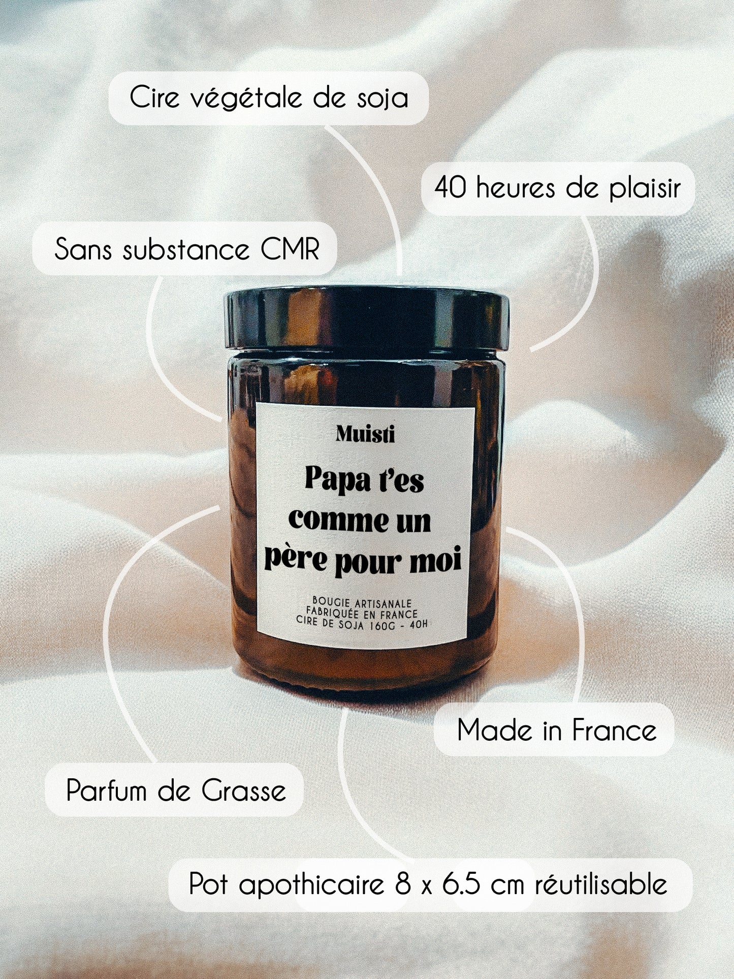 Bougie à message - Papa t'es comme un père pour moi