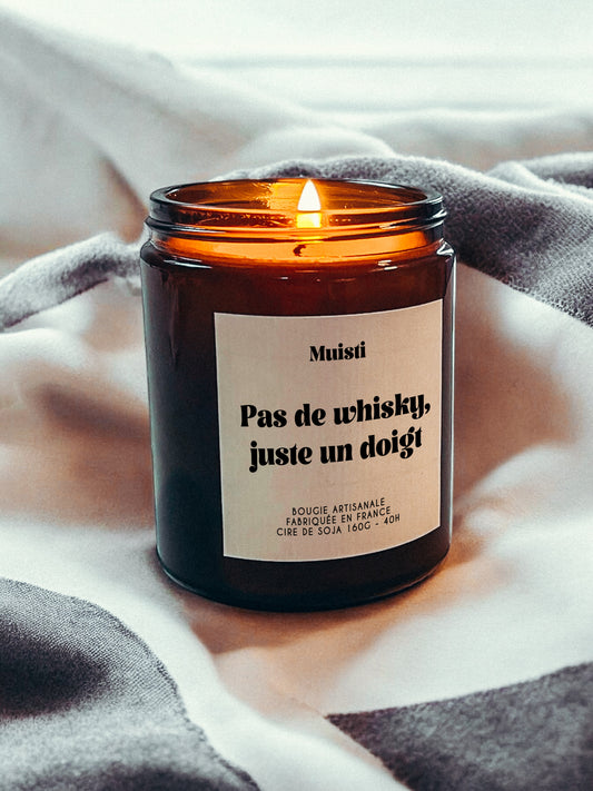 Bougie à message - Pas de whisky juste un doigt
