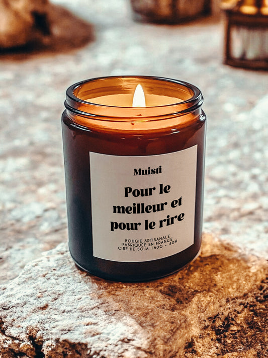Bougie à message - Pour le meilleur et pour le rire
