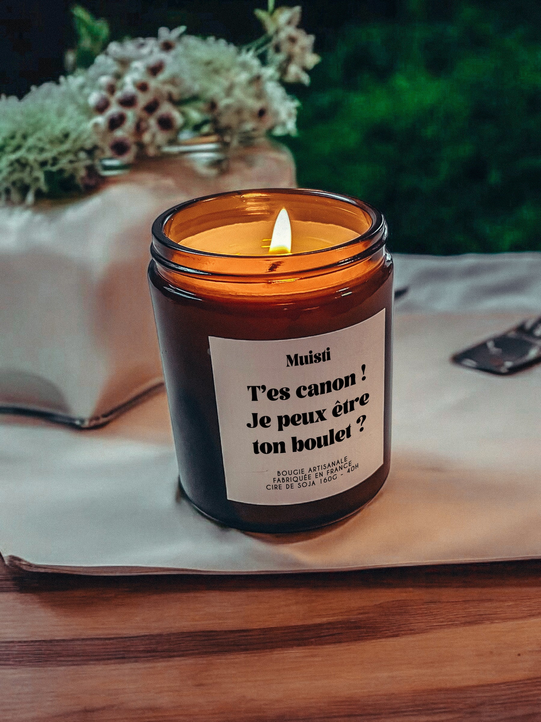 Bougie à message -  T'es canon je peux être ton boulet ?