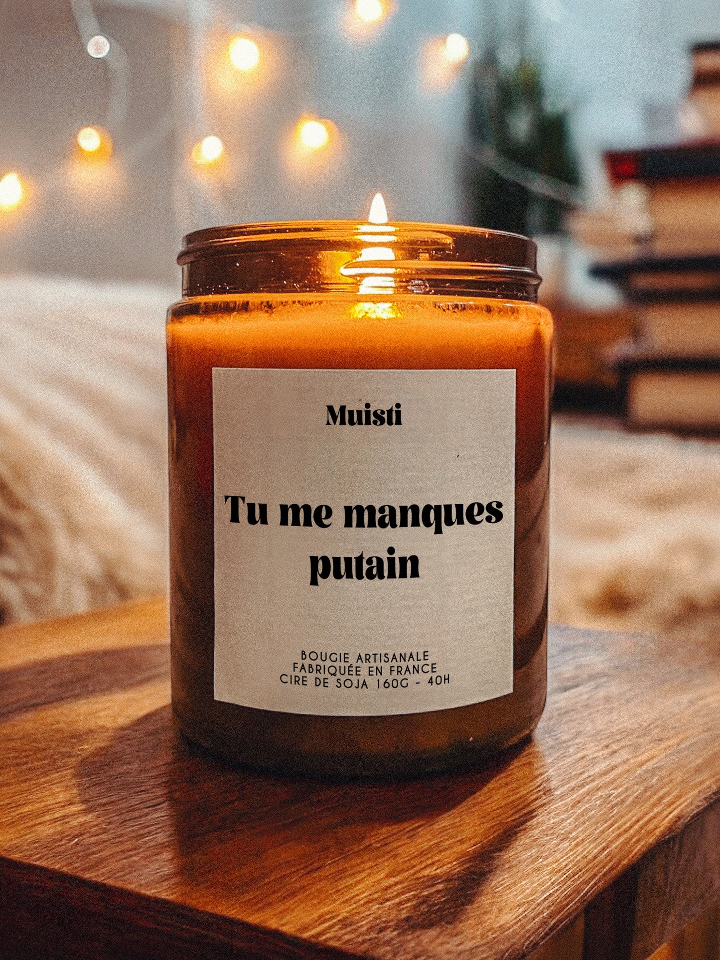 Bougie à message - Tu me manques putain