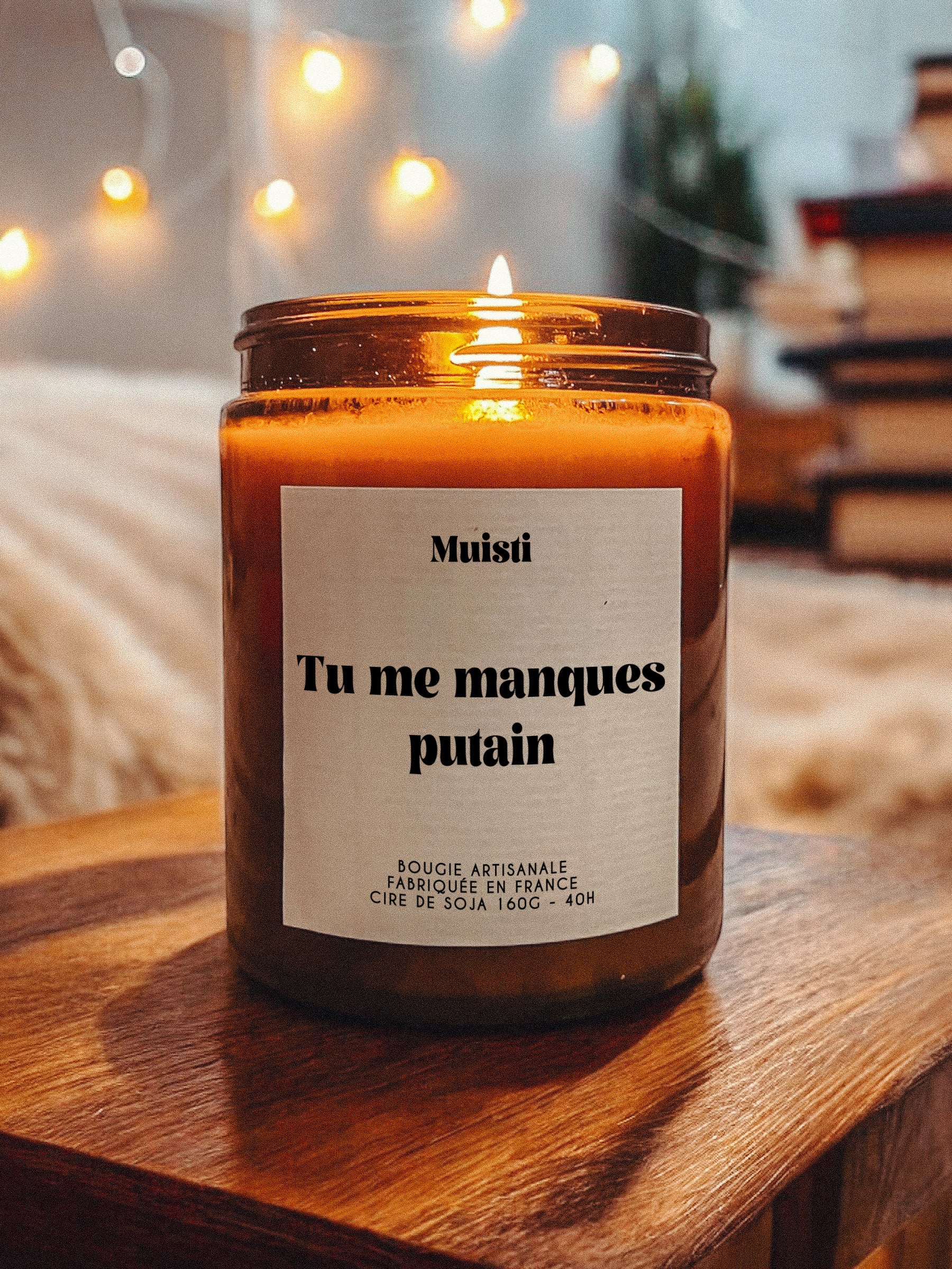 Bougie à message - Tu me manques putain