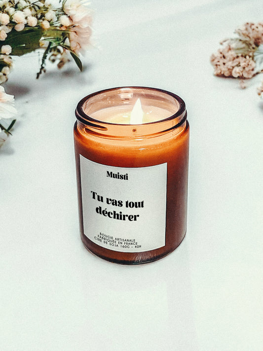 Bougie à message - Tu vas tout déchirer