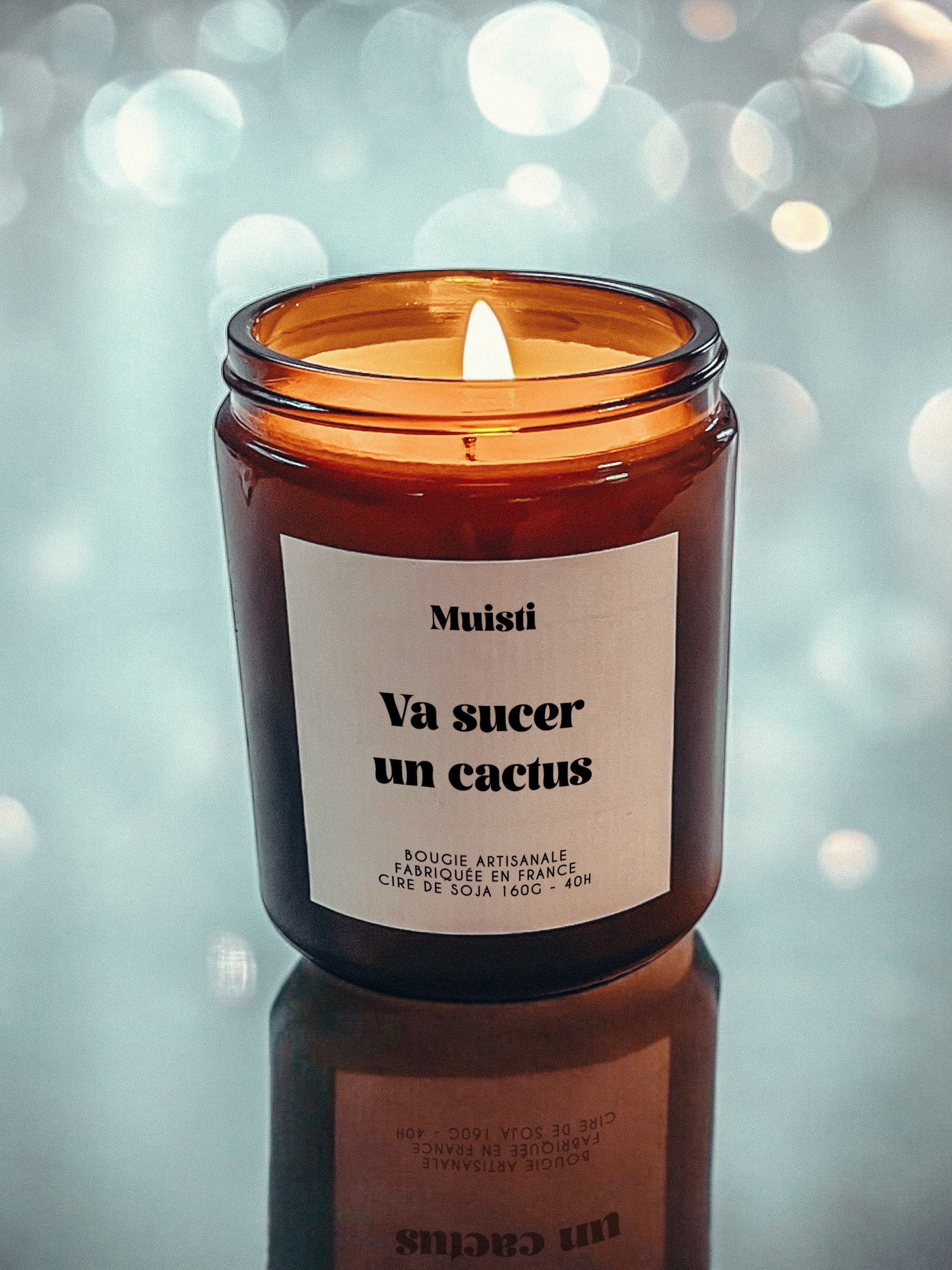 Bougie à message - Va sucer un cactus