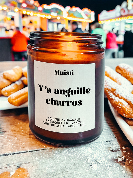 Bougie à message - Y'a anguille churros
