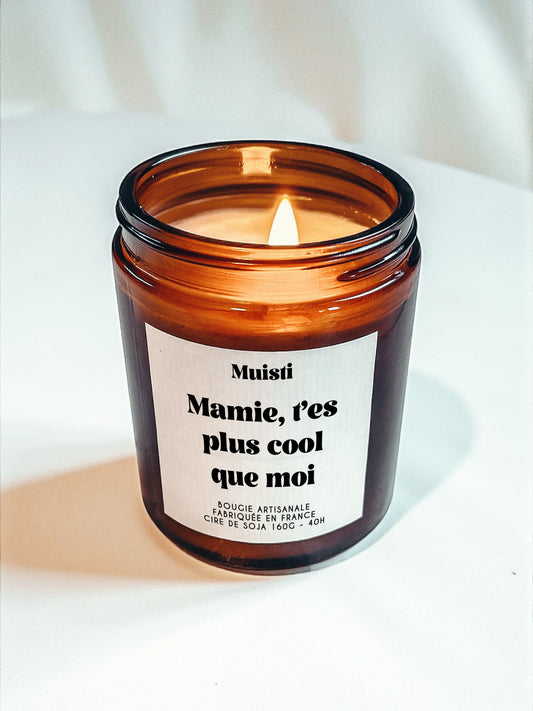 Bougie à message  Mamie t'es plus cool que moi