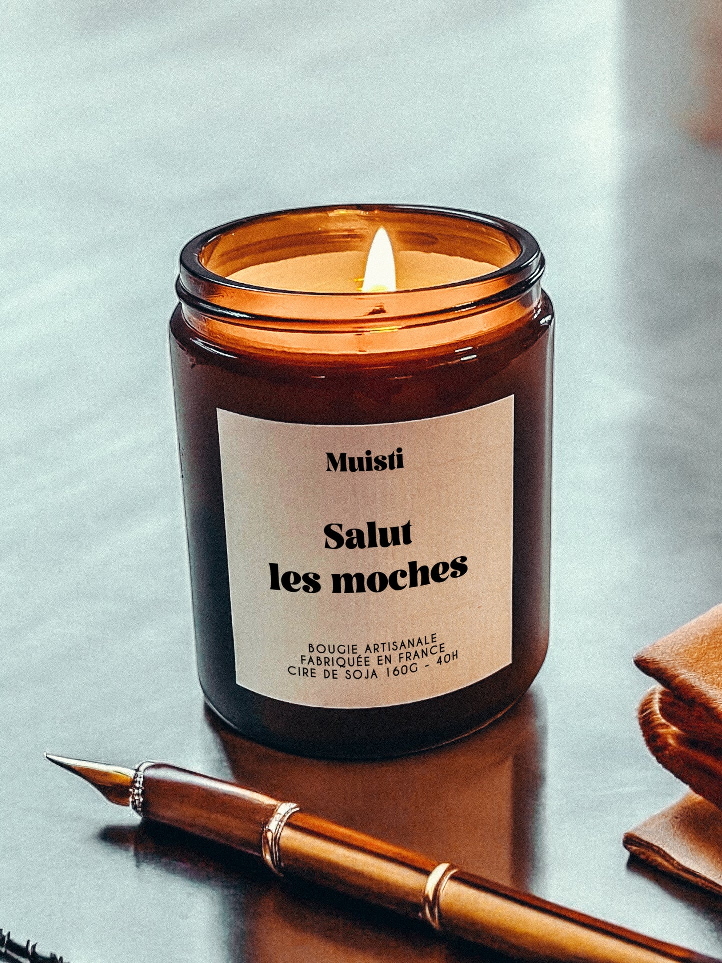 Bougie à message salut les moches