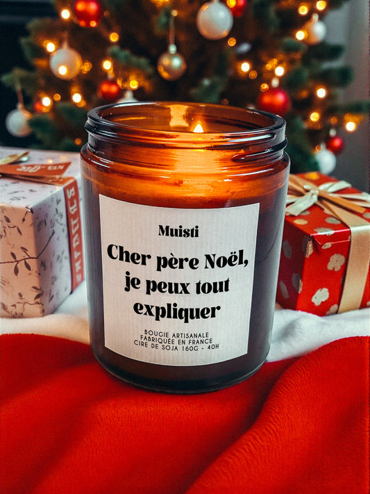 Bougie à message - Cher père Noel je peux tout expliquer