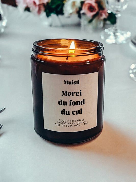 Bougie a message - Merci du fond du cul