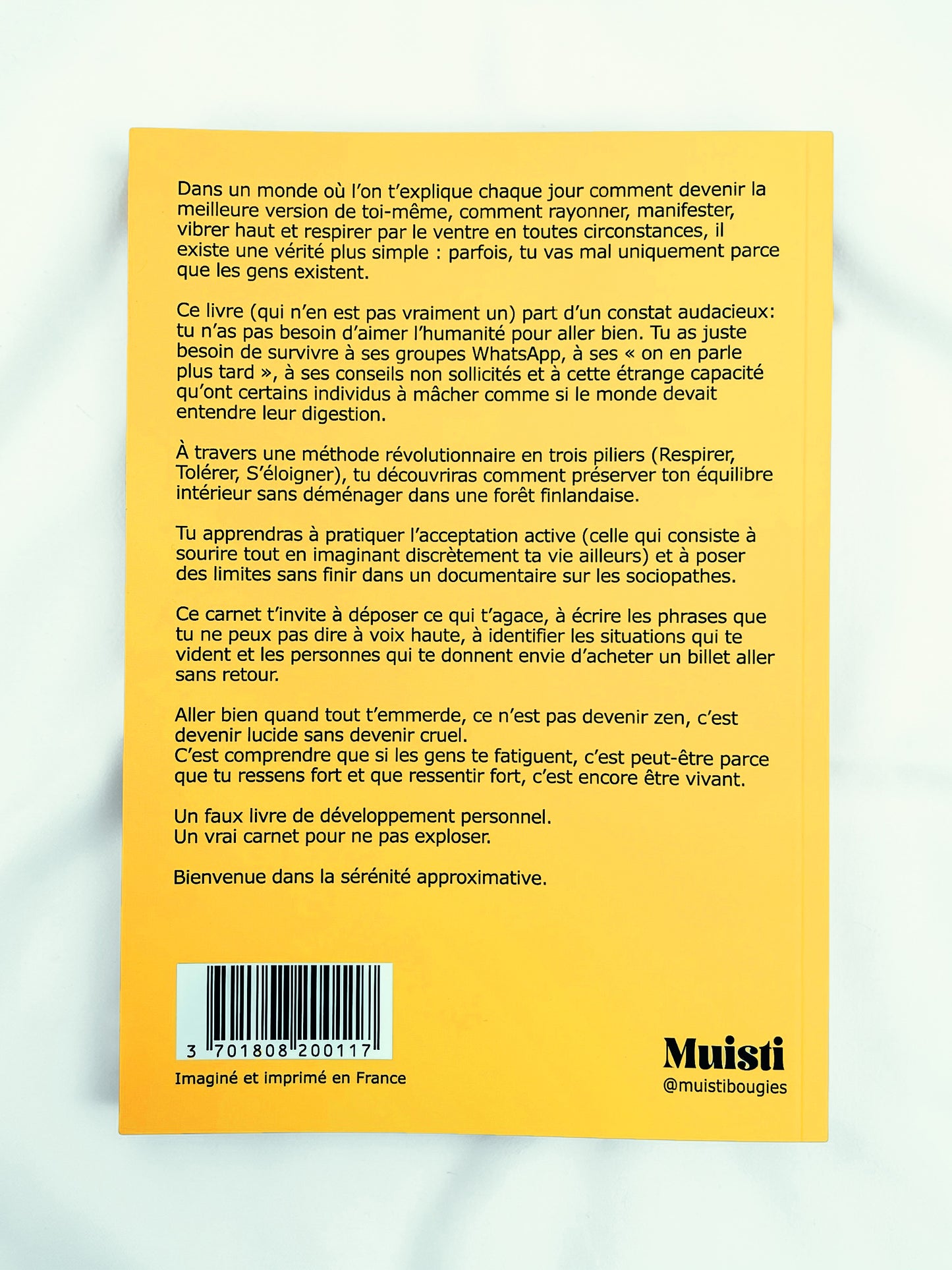 Carnet A5 - Aller bien quand tout t'emmerde - dos