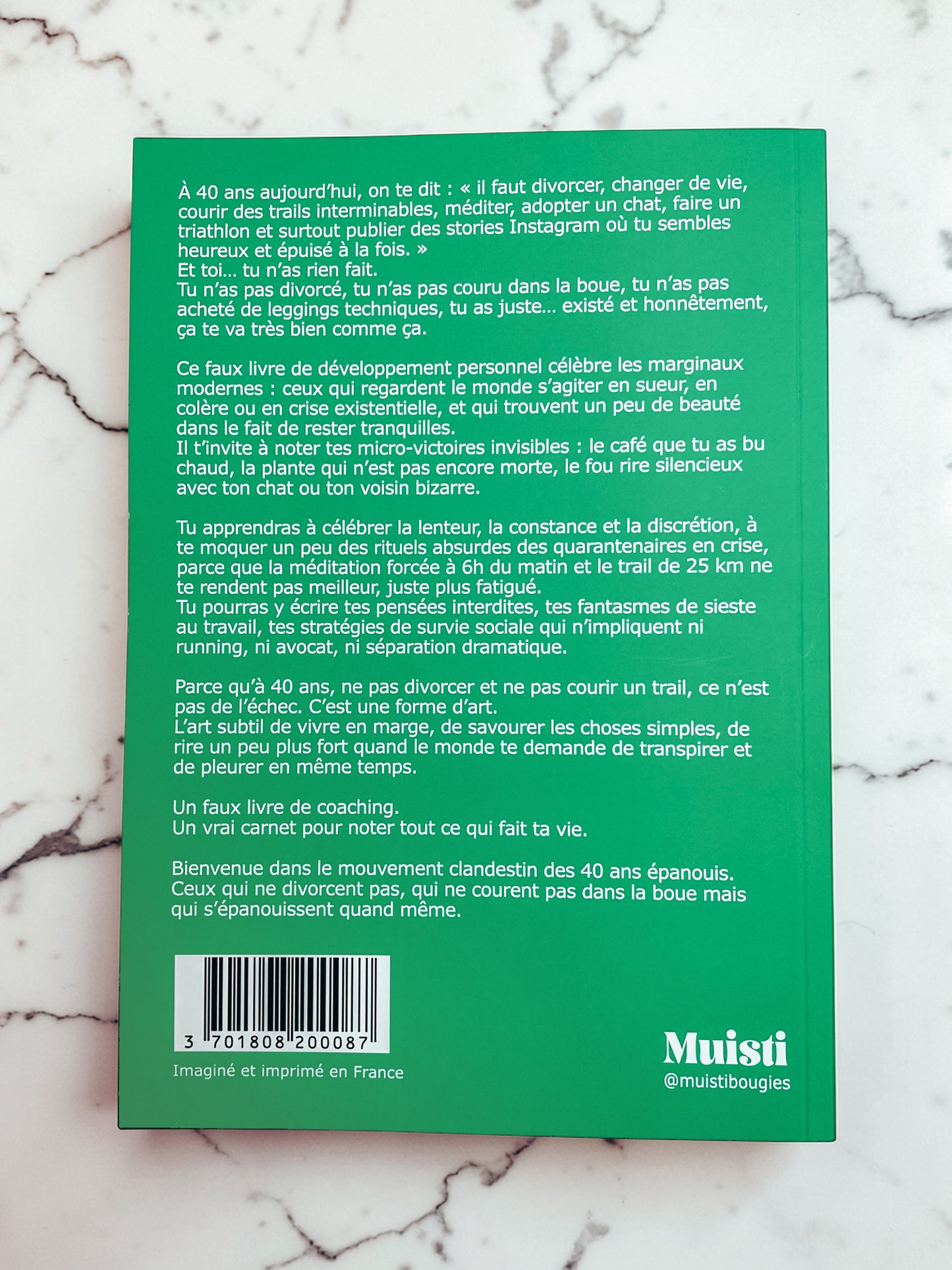 Carnet A5 - S'épanouir à 40 ans sans divorcer ni faire de trail - dos