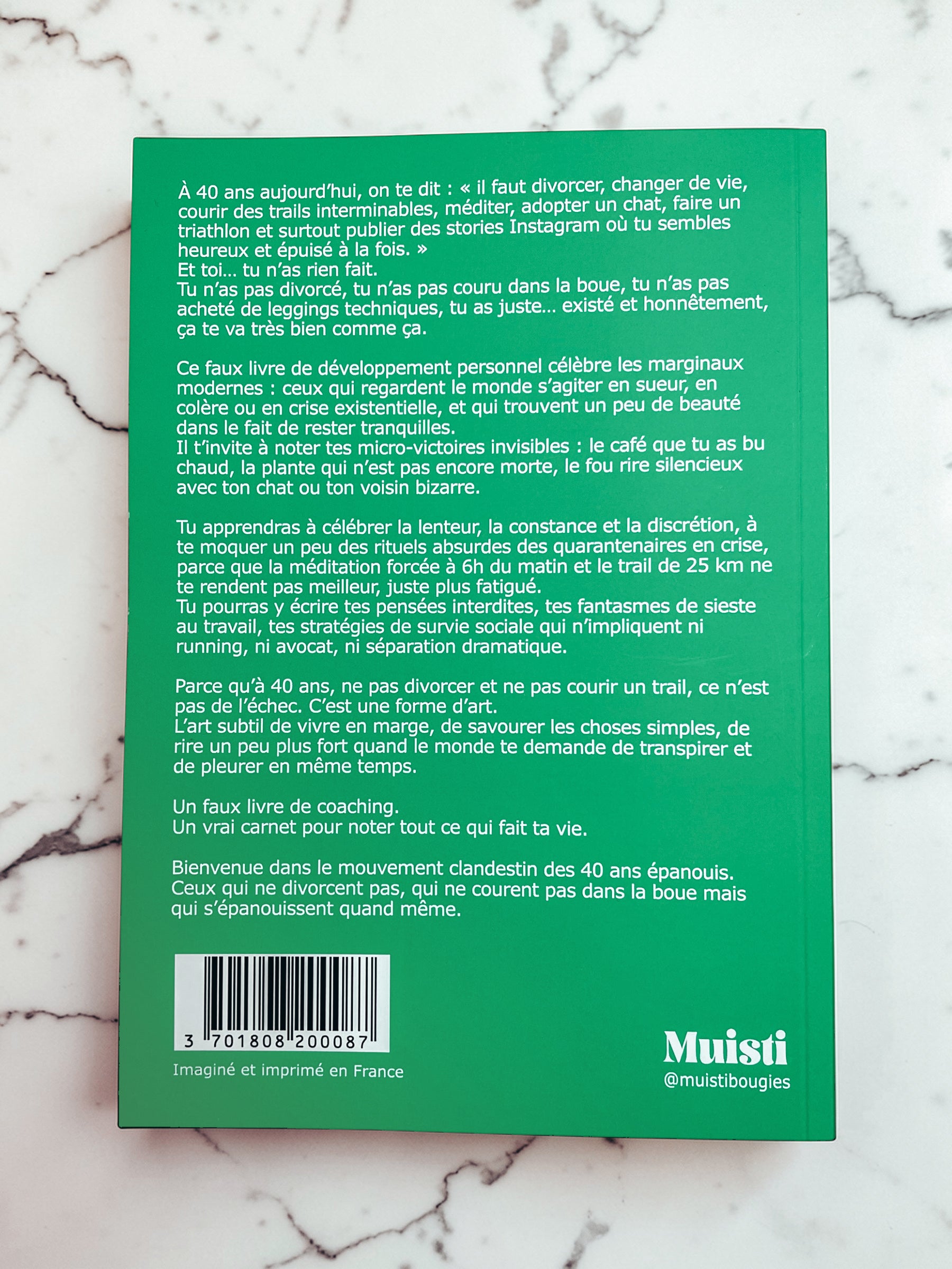 Carnet A5 - S'épanouir à 40 ans sans divorcer ni faire de trail - dos