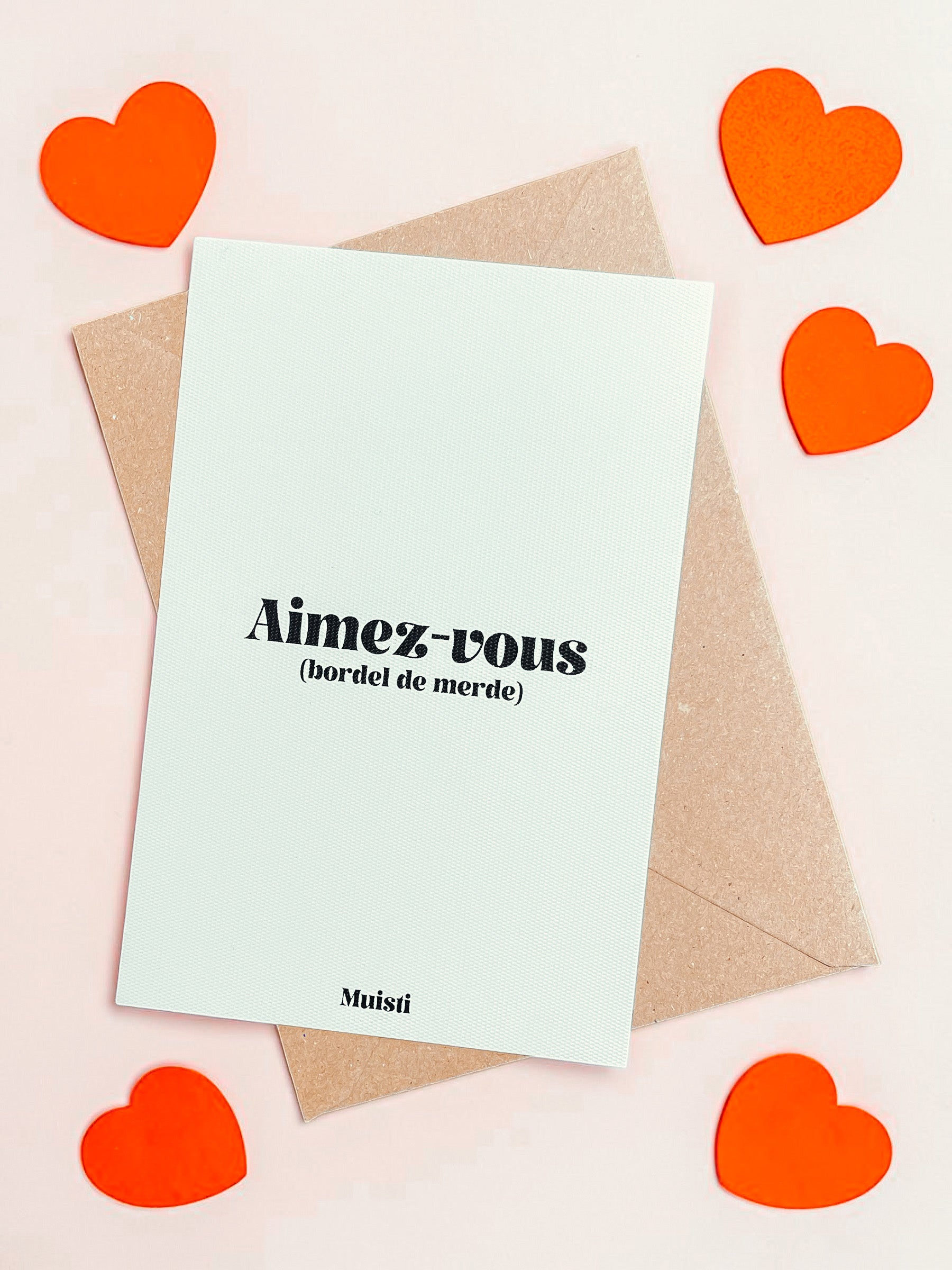 Carte postale à message - Aimez-vous bordel de merde