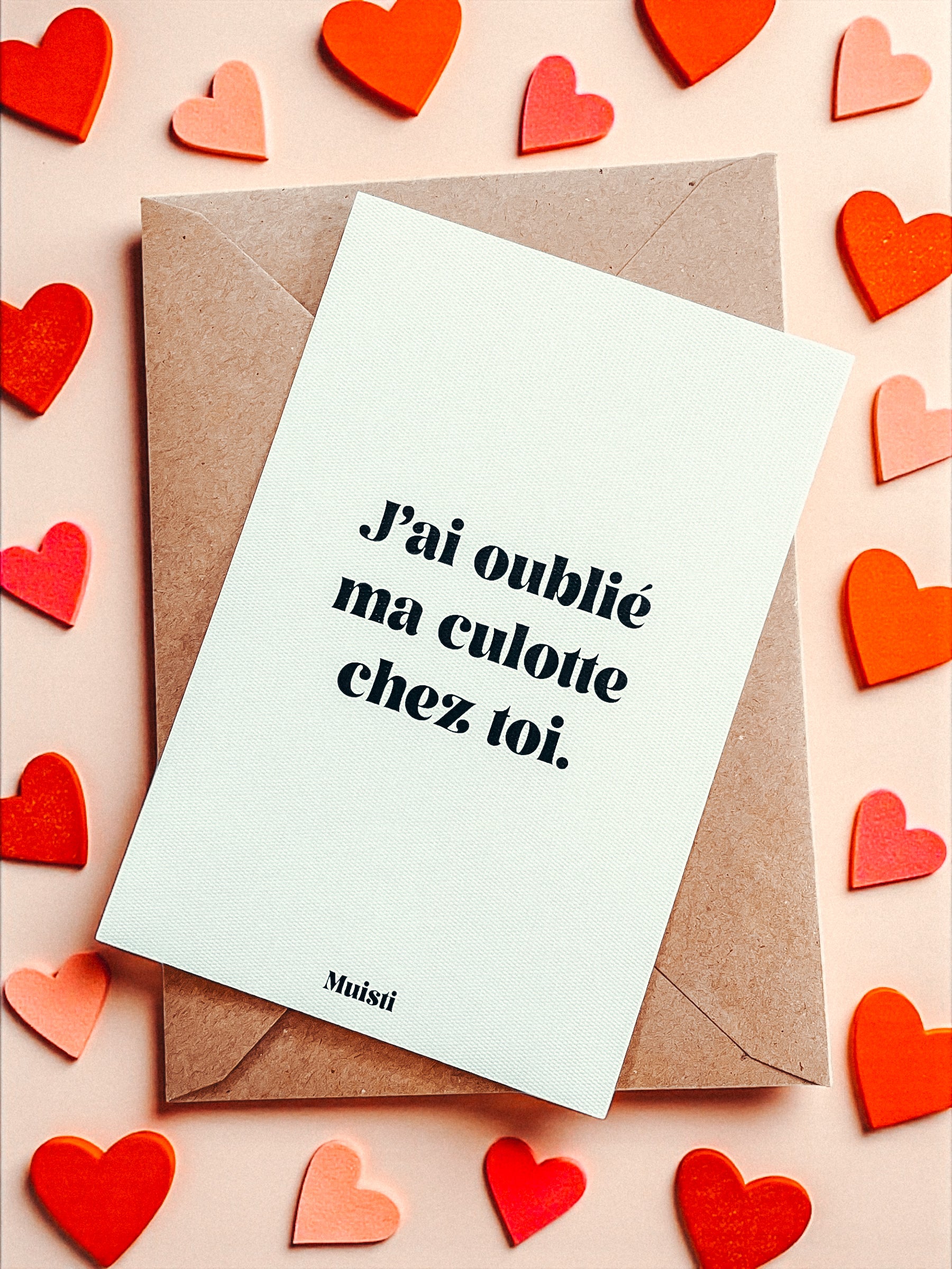 Carte postale à message - J'ai oublié ma culotte chez toi