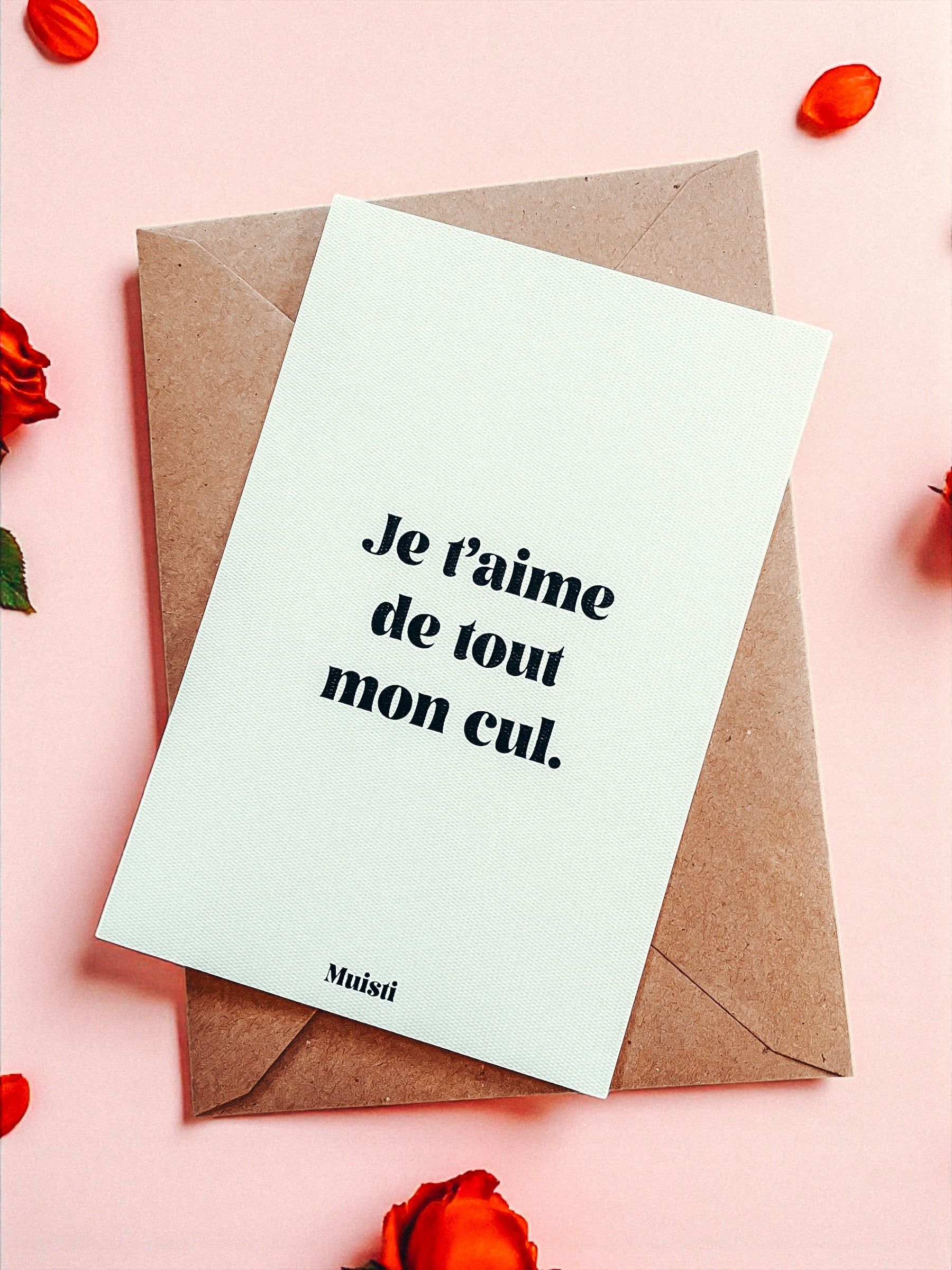 Carte postale à message - Je t'aime de tout mon cul