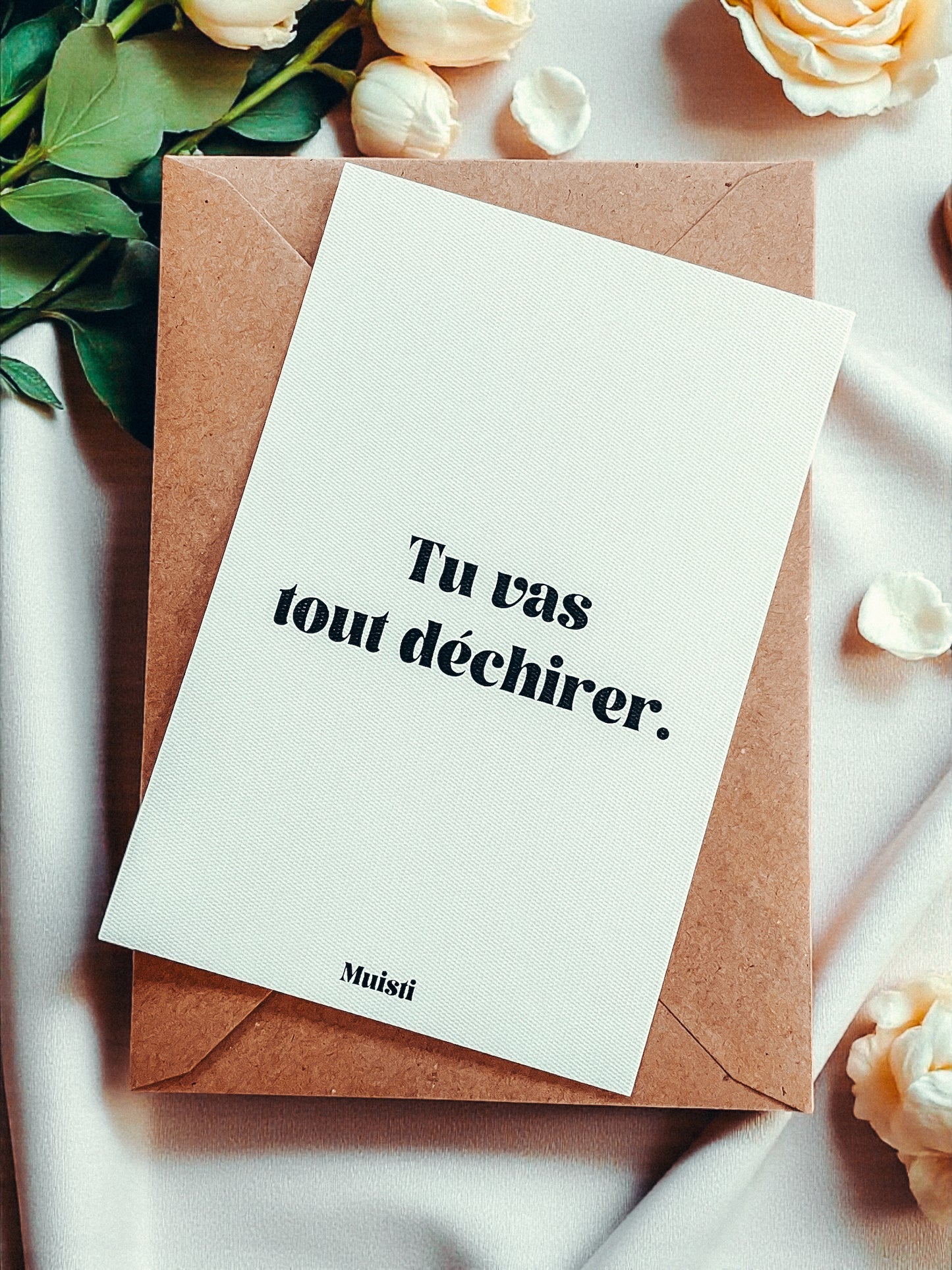 Carte postale à message - Tu vas tout déchirer