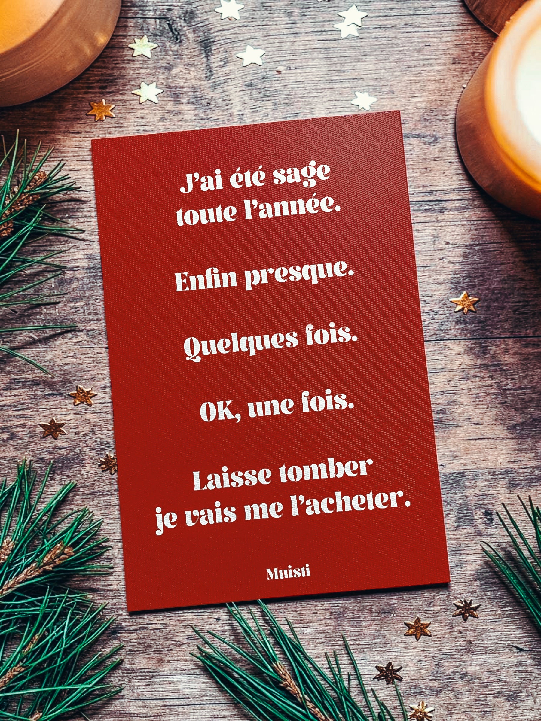 Carte postale message - J'ai été sage toute l'année