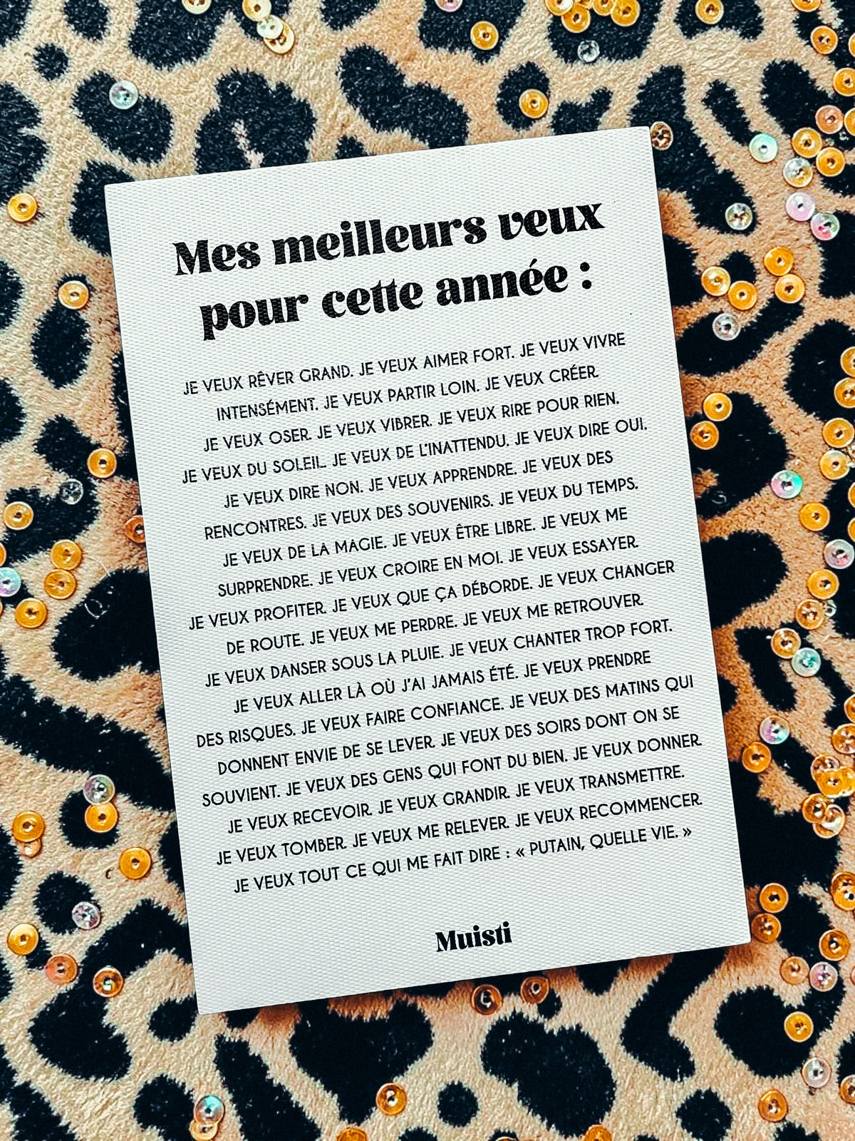Carte postale message - Mes meilleurs veux pour cette année