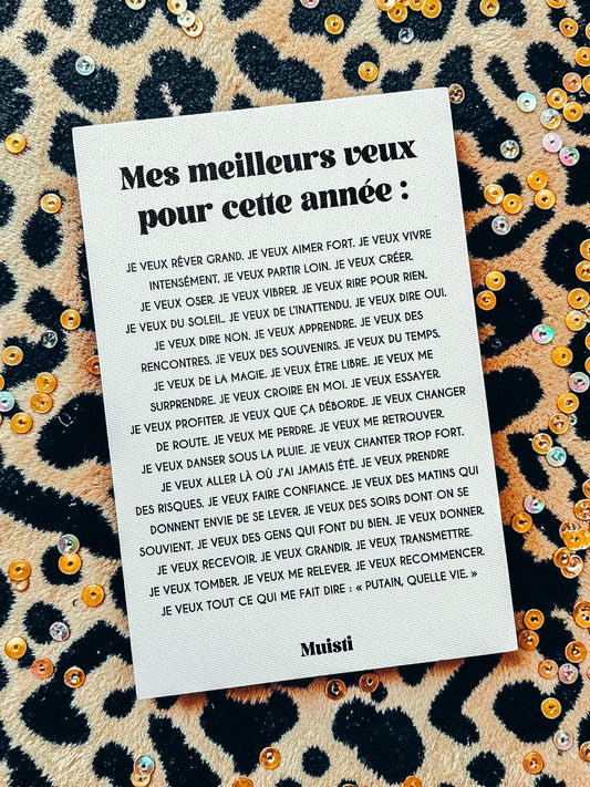 Carte postale message - Mes meilleurs veux pour cette année