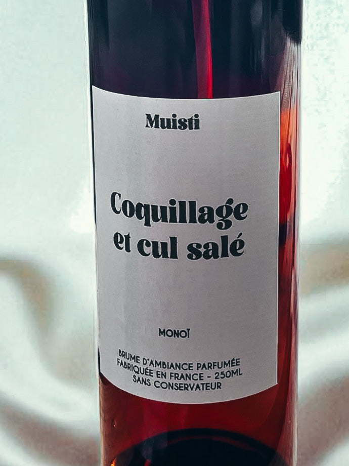 Etiquette Brume parfumée monoï - Coquillage et cul salé