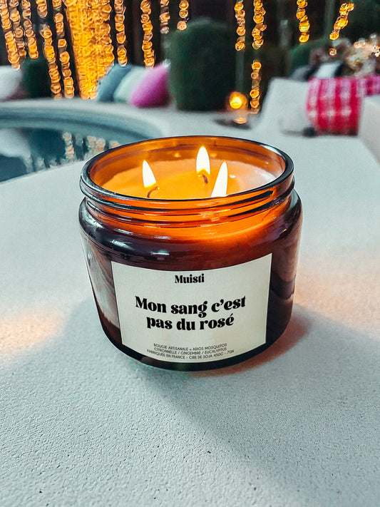 Bougie Anti-moustiques - Mon sang c'est pas du rosé