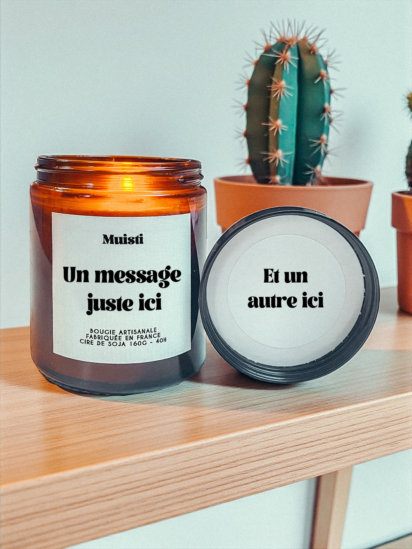Bougie - Double message à personnaliser