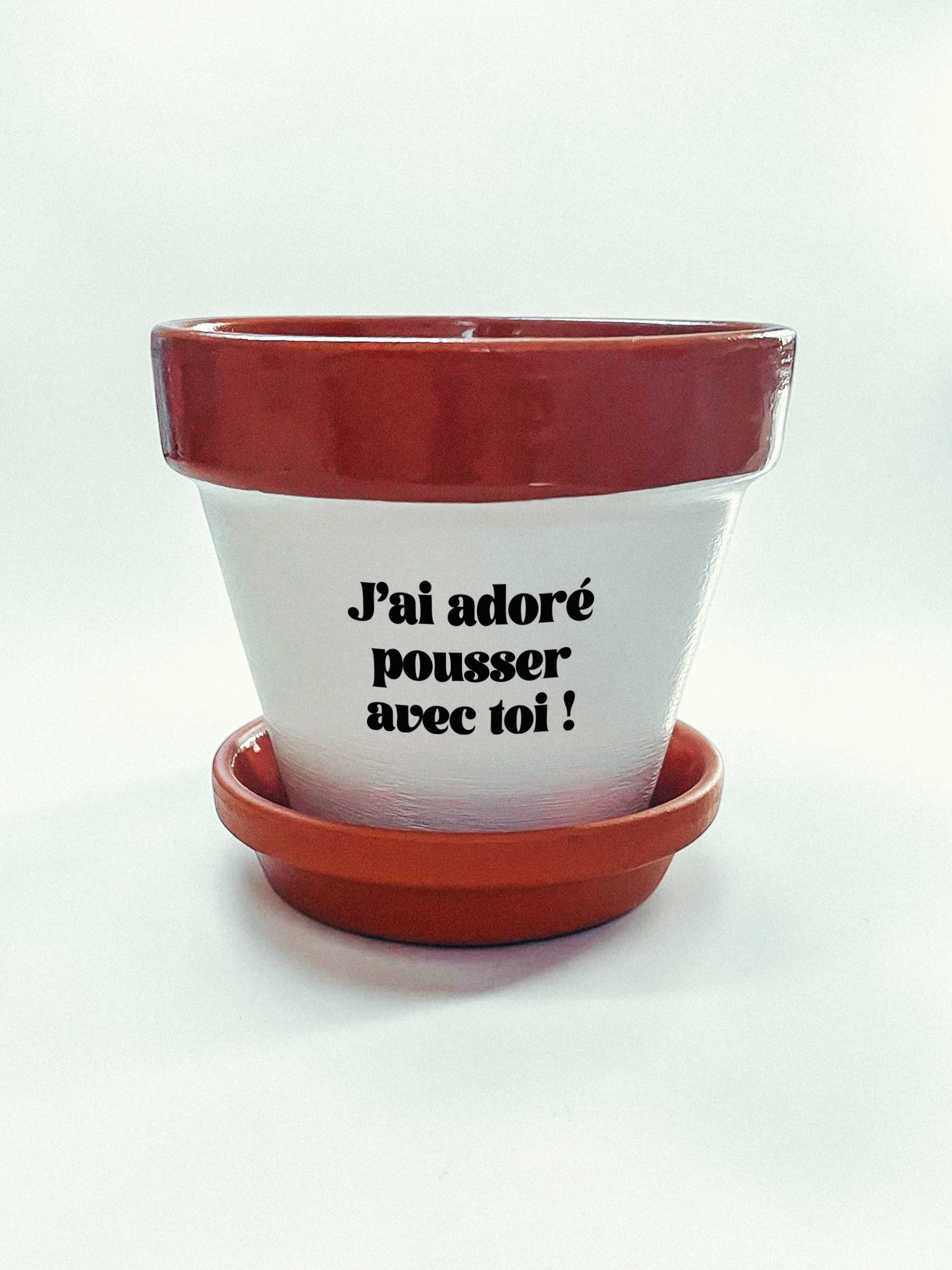 Pot de fleurs à message - J'ai adoré pousser avec toi !
